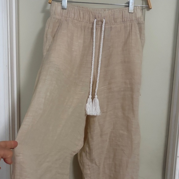 Cynthia Rowley Light Beige Linen Pants Size S - Picture 3 of 6